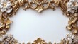 © julija - ornate antique gold frame with intricate baroque details floating against a white background casting soft shadows to create depth and elegance