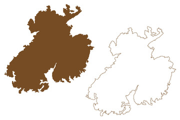 Wall Mural - Ostersocknen island (Republic of Finland, Aland Islands) map vector illustration, scribble sketch Östersocknen map