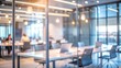 © Oxana39 - Modern Office Space with Glass Walls and Blurred Background