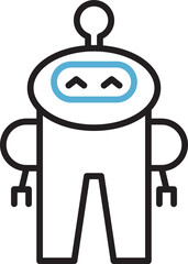 Wall Mural - Robot Character Icon Line Art