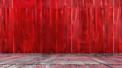 Wall Mural - Red metal sheet wall texture background