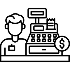 Wall Mural - Cashier Icon