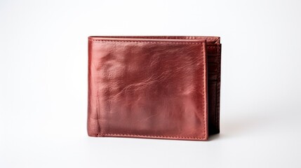 Leather billfold purse wallet isolated on white background. Neural network ai generated art