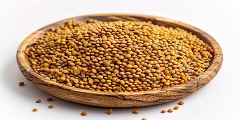 Wall Mural - buckwheat in a wooden bowl