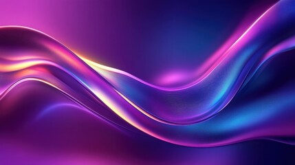 Canvas Print - Colorful abstract waves with a vibrant blend of pink, purple, and blue hues, creating a dynamic and modern feel.