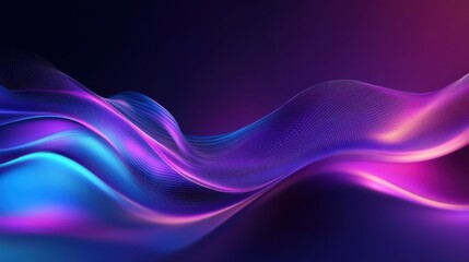 Poster - An abstract digital artwork featuring flowing gradient waves with vibrant blue, purple, and pink hues.