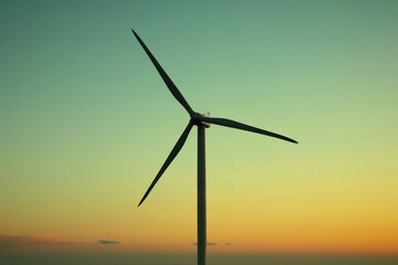 Wall Mural - Dynamic angle of wind turbine blades, green energy, engineering focus