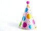 © pkproject - Colorful Polka Dot Cone Party Hat on Clean White Background