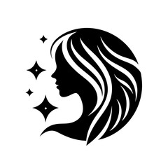 Beauty care logo design silhouette vector art illustration