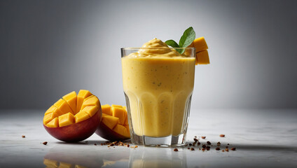 Poster - Mango Lassi isolated on a white background