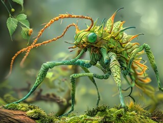 Fantastic Green Insect: A Close-Up Look at a Surreal Creature