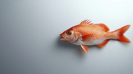 Vibrant flat illustration of a whole red snapper on a clean white background No, Created with Generative AI.