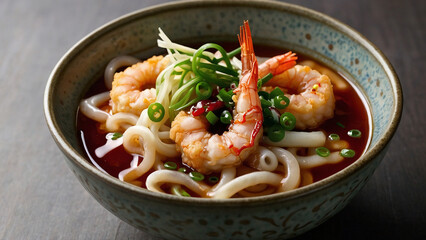 Poster - noodles with shrimp and vegetables