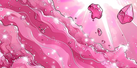 Wall Mural - pink water drops