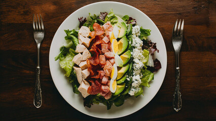 Poster - salad with vegetables and cheese