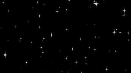 Canvas Print - white star blinking, twinkling Star or blinking light effect on black screen background, sparkling stars animation, Twinkle light glitter stars sparkling, Star twinkling for festive  holiday event.