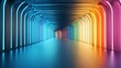 © DNCTZ - Geometric tunnel, vibrant colors, dynamic patterns, sleek futuristic design