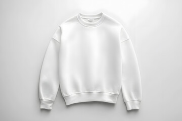 Poster - Mockup of white sweatshirt, blank pullover with a long sleeve, isolated on white background	