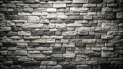 Poster - Patterned black and white stone wall texture , stone, wall, texture, background, pattern, monochrome, abstract, architecture