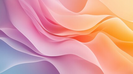 Wall Mural - Soft and delicate abstract background featuring flowing pastel gradients and smooth waves, ideal for modern designs and digital art projects.