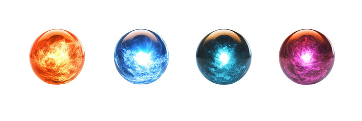 Wall Mural - Mystic Crystal Ball with Glowing Center on White Background