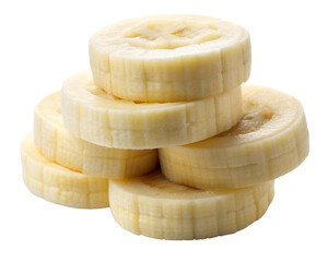 Poster - sliced banana isolated on transparent background png