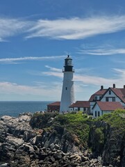 lighthouse on the coast, portland head lighthouse