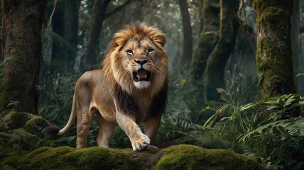 King of jungle roaring LION