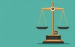 © patcharida - Justice scales with a compass, guiding moral decisions, flat design illustration