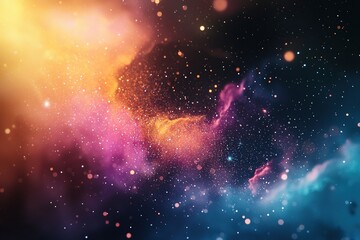 Wall Mural - Abstract space wallpaper.Nebula, colorful stars, galaxies in vast universe. Generative Ai
