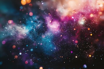 Wall Mural - Abstract space wallpaper.Nebula, colorful stars, galaxies in vast universe. Generative Ai