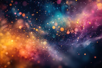 Wall Mural - Abstract space wallpaper.Nebula, colorful stars, galaxies in vast universe. Generative Ai