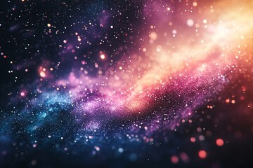 Wall Mural - Abstract space wallpaper.Nebula, colorful stars, galaxies in vast universe. Generative Ai