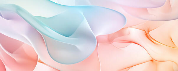 Sticker - Abstract gradient waves of soft pastel colors in a flowing and fluid design, creating a light and dreamy effect.