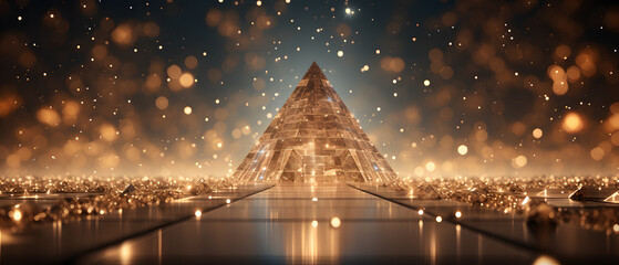 Wall Mural - immersive vibrant taupe pyramid background with glitter