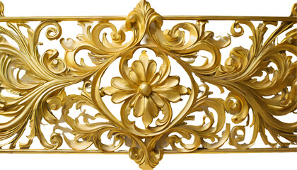 gold retro decorative isolated on white background. generative ai.