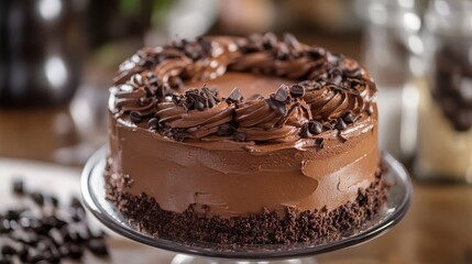 Canvas Print - Chocolate Cake with Chocolate Chips