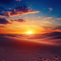 view of serene desert landscape at sunset dubai