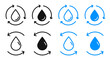 © Wiz - Recycle water vector icon set. Water refill vector illustration. Save or reuse water sign for Ui designs.