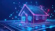 © Stock Avenue - Smart house featuring radiant outlines and points illustrating smart home tech idea