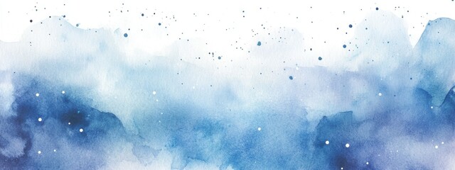 Wall Mural - Watercolor depiction of a starry night sky on a white background