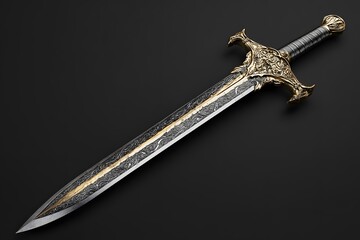 sword on a black