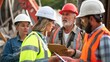 © Banstanks - construction workers and engineers engaged in a project discussion or onsite inspection.
