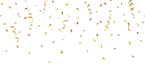 Wall Mural - realistic shiny decorative falling confetti seamless pattern isolated on transparent background