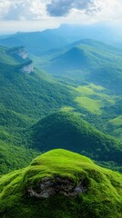 Wall Mural - Tranquil Mountain Landscape with Lush Greenery