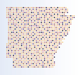 Sticker - Map of Arkansas state from dots