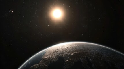 Wall Mural - Enigmatic Exploration: Spaceship Entering Orbit Around a Newly Discovered Exoplanet