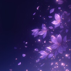 Poster - Purple flowers with sparkle