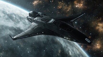 Wall Mural - Futuristic Spacecraft Journeying through the Infinite Cosmos