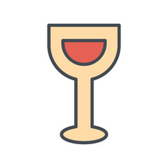 Canvas Print - Wine Glassware Vector Icon